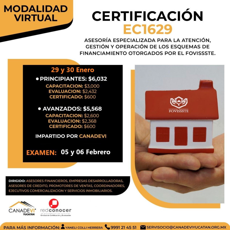 EC1629 Asesoría especializada para la atención, gestión y operación de los esquemas de financiamiento otorgados por FOVISSSTE