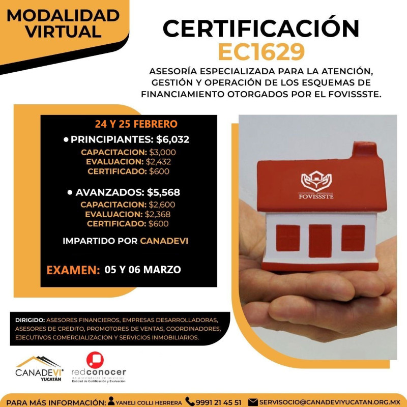 EC1629 Asesoría especializada para la atención, gestión y operación de los esquemas de financiamiento otorgados por FOVISSSTE